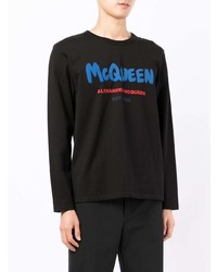 Alexander McQueen Logo Print Long Sleeved T Shirt
