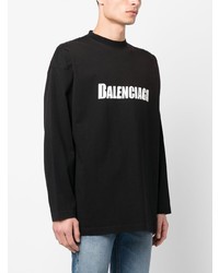 Balenciaga Logo Print Long Sleeved T Shirt