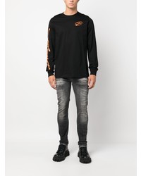 Diesel Logo Print Long Sleeved T Shirt