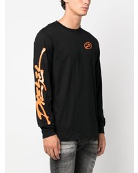 Diesel Logo Print Long Sleeved T Shirt