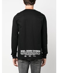 Diesel Logo Print Long Sleeved T Shirt