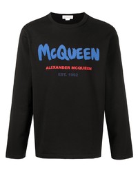 Alexander McQueen Logo Print Long Sleeved T Shirt