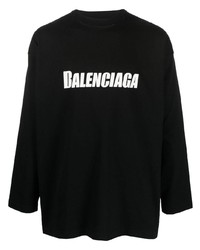 Balenciaga Logo Print Long Sleeved T Shirt