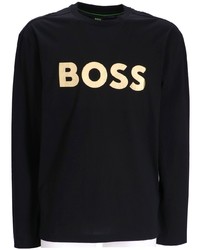BOSS Logo Print Long Sleeved T Shirt