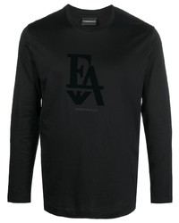 Emporio Armani Logo Print Long Sleeved T Shirt