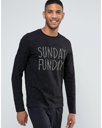 Asos Long Sleeve Skater T Shirt In Nepp Fabric With Sunday Print