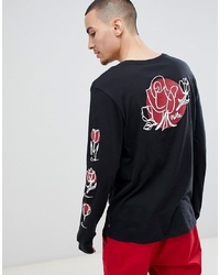 Nike SB Long Sleeve T Shirt With Rose Print In Black 923450 010