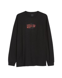 Vans Loves Me Not Long Sleeve Cotton Graphic Tee In Black At Nordstrom