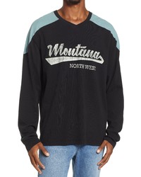 BDG Urban Outfitters Montana Varsity Long Sleeve Cotton Graphic Tee