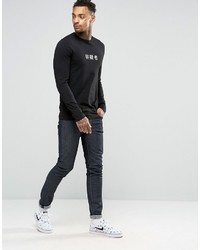 Asos Muscle Long Sleeve T Shirt With Print