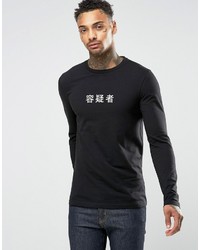 Asos Muscle Long Sleeve T Shirt With Print