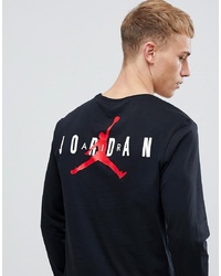 Jordan Nike Logo Long Sleeve T Shirt In Black Aa7754 010