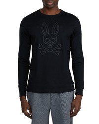 Psycho Bunny Owen Long Sleeve Graphic Tee In Black At Nordstrom
