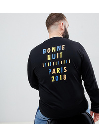 ASOS DESIGN Plus Long Sleeve T Shirt With Paris Back Print