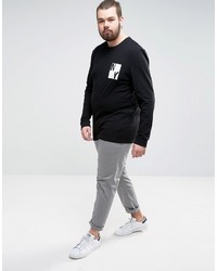 Asos Plus Longline Long Sleeve T Shirt With New York Chest Print