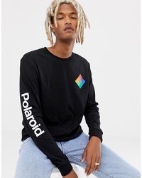 ASOS DESIGN Polaroid Relaxed Long Sleeve T Shirt