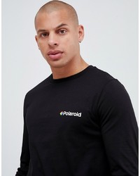 ASOS DESIGN Poloroid Long Sleeve T Shirt With Chest Print