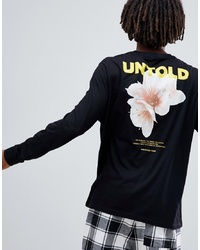 ASOS DESIGN Relaxed Long Sleeve T Shirt With Floral And Text Print