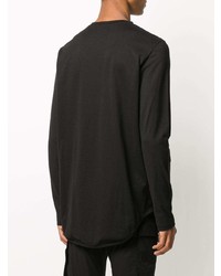 Balmain Sequin Abstract Motif Cotton Long Sleeve T Shirt