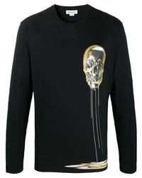 Alexander McQueen Skull Print Long Sleeved T Shirt
