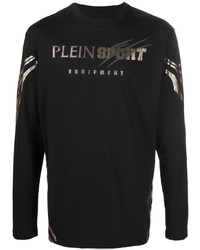 Plein Sport Tiger Logo Print Long Sleeve T Shirt