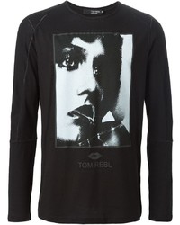 Tom Rebl Face Print Long Sleeve T Shirt