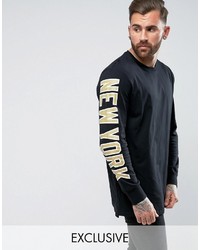 Majestic Yankees Long Sleeve T Shirt With Sleeve Print To Asos