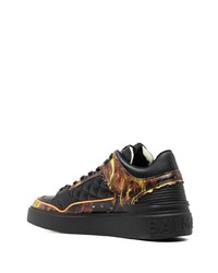 Balmain B Court Flame Print Leather Sneakers