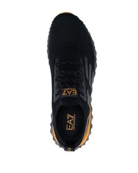 Ea7 Emporio Armani Logo Print Knit Sneakers