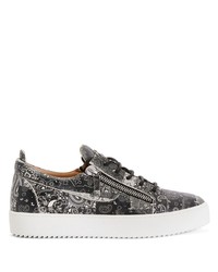 Giuseppe Zanotti Paisley Print Leather Sneakers