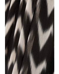 Rachel Zoe Carroll Printed Crinkled Silk Chiffon Maxi Dress Black