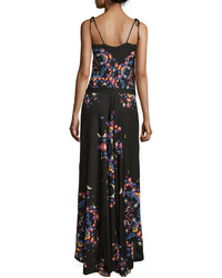 French Connection Printed Tie Strap Maxi Dress Black Multi