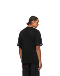 Julius Black Mesh Layer T Shirt