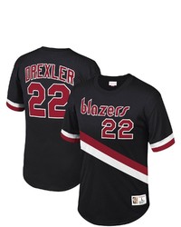 Mitchell & Ness Clyde Drexler Black Portland Trail Blazers Mesh T Shirt