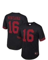 Mitchell & Ness Joe Montana Black San Francisco 49ers Retired Player Name Number Mesh Top