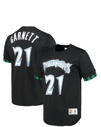 Mitchell & Ness Kevin Garnett Black Minnesota Timberwolves 1997 Mesh Name Number T Shirt