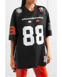 Alexander Wang Oversized Printed Mesh And Jersey Top