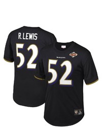 Mitchell & Ness Ray Lewis Black Baltimore Ravens Retired Player Name Number Mesh Top