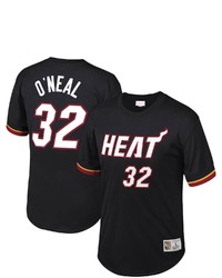 Mitchell & Ness Shaquille Oneal Black Miami Heat Mesh T Shirt