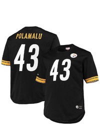 Mitchell & Ness Troy Polamalu Black Pittsburgh Ers Big Tall Retired Player Mesh T Shirt
