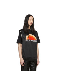 Palm Angels Black Layered Sunset T Shirt
