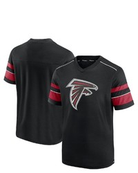 FANATICS Branded Black Atlanta Falcons Textured Hashmark V Neck T Shirt