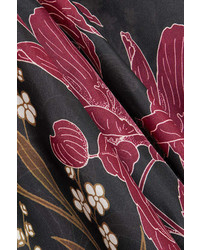 DAY Birger et Mikkelsen Biyan Allie Floral Print Silk Organza Midi Dress Black