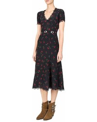 The Kooples Cherry Love Printed Midi Dress