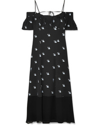 McQ Alexander McQueen Cold Shoulder Ed Printed Dress