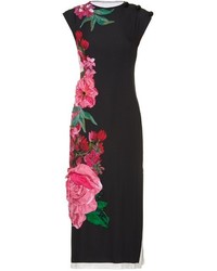 Dolce & Gabbana Flower Appliqu And Print Midi Dress