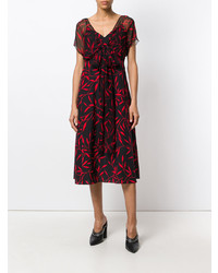 Dvf Diane Von Furstenberg Leaf Print Empire Waist Dress