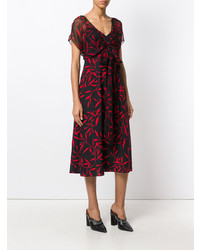 Dvf Diane Von Furstenberg Leaf Print Empire Waist Dress