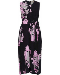 Yvonne S Sleeveless Floral Print Cotton Midi Dress