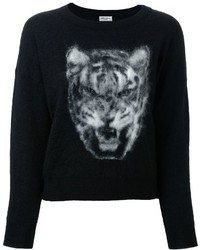 Black Print Mohair Sweater